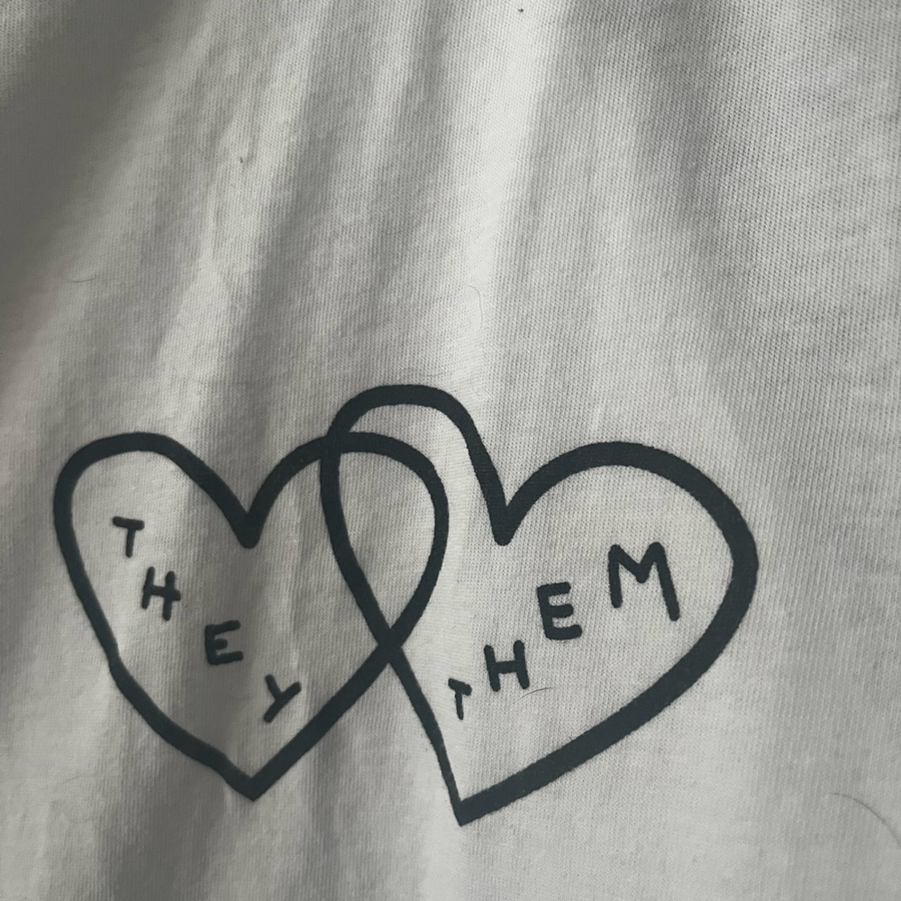 ModCloth Black and white they/them baseball ringer tee